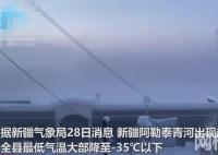 實(shí)拍阿勒泰超強(qiáng)寒潮:戶(hù)外倒水成冰 寒潮降溫劇烈影響范圍廣
