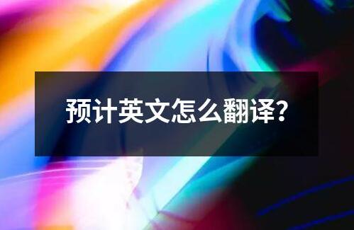 預計英文怎么翻譯？