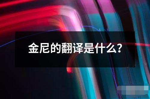 金尼的翻譯是什么？