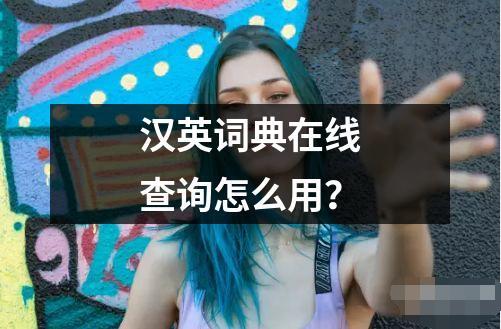 漢英詞典在線查詢怎么用？